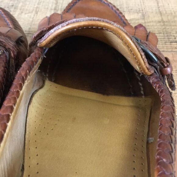 Allen‎ Edmonds Brown Leather Meghan Kiltie Buckle Loafers Men\'s 10.5 C VTG 80s main image 6